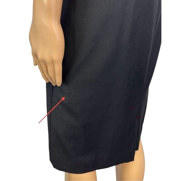 J. Crew Pure Wool Super 120s Sheath Dress Black V-Neck Short Sleeve Size 0 - Picture 6 of 8